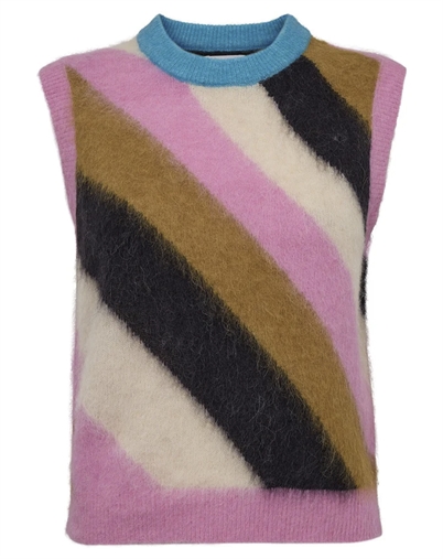Nümph - NUSuri Multi Stripe Vest - Obsidian